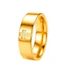 Anéis de Casal Europeus e Americanos com Strass Cruzado Novo Estilo Unissex Leve Luxo Design Simples Conjunto de Anéis de Aço Inoxidável