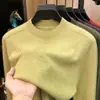 Suéter de lana cepillada estilo Old Money con mezcla de seda, nueva colección otoño/invierno 2026 para hombre, calibre 16, doble hilo de 43 count, suéter de cachemira de color sólido para hombre