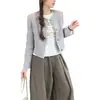 Chaqueta retro estilo Chanel para mujer para otoño, estilo coreano, petite, elegante, holgada, sofisticada, abrigo corto para damas