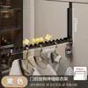 Cabide de porta dobrável em madeira de nogueira, aço carbono, instalação sem furos, adequado para quartos, banheiros e closets, para guardar roupas e acessórios
