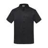 Ropa de Trabajo para Chef, Uniformes de Trabajo para Catering, Cocina, Comedor Escolar, Pasteleros, Pastelería, Uniformes de Chef de Manga Corta con Múltiples Bolsillos