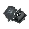 Interruptor de Barco Kcd4 Negro Impermeable de 4 Pines y 2 Velocidades con Contacto de Plata Estándar Europeo, Doble Tarjeta, Sin Luz, Interruptor de Máquina de Moldeo por Inyección