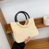 Bolso de Mano Tejido de Alta Gama con Diseño Nicho para Mujer, Estilo Coreano Elegante, Combinable con Todo, a la Moda, Tejido de Paja, para Hombro o Cruzado
