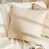 Funda de Cojín Decorativo para Sofá Cama Estilo Retro de Gama Alta Tono Crema Cojín Lumbar Marrón Funda de Cojín para Ventana de Rincón