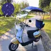 Toldo para Vehículo Eléctrico Estilo Nuevo Desmontable Completamente Retráctil Plegable Parasol para Scooter Resistente al Viento y a la Lluvia