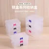 Caja de Almacenamiento Transparente de Plástico PP con Tapa para Accesorios de Uñas Papelería Tarjetas Piezas Pequeñas Almacenamiento de Escritorio
