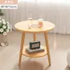 Mesa de centro redonda pequeña, mesa auxiliar sencilla para sofá de sala de estar o casa, mesita de noche nórdica para dormitorio, mini mesa pequeña para balcón