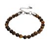 Transfronteiriço Novo Estilo Europeu e Americano Masculino Pulseira de Aço Inoxidável com Pedra Olho de Tigre e Pinheiro Branco Ágata Turquesa Pulseira Ajustável Transfronteiriço