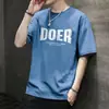 Camiseta Masculina de Manga Curta Ins Estilo Hong Kong Verão 2024 Gola Redonda Tendência Nacional Estampa China Versátil Camiseta Masculina