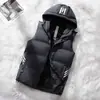 Chaleco de Hombre Transfronterizo Otoño e Invierno Clásico con Tres Rayas y Capucha Talla Grande Moda Tendencia Versátil Chaleco sin Mangas Chaleco de Hombre