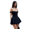 Nuevo vestido de fiesta de corte A con hombros descubiertos, sexy, ajustado, con parte superior de tubo y costuras, de Amazon, Europa y América, transfronterizo