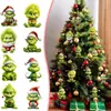 2023 Producto Nuevo Transfronterizo Decoración Navideña Grinch Colgante Dibujo Animado Colgante Árbol de Navidad Interior de Coche Navideño