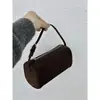 Trow|Bolso Cruzado de Piel de Ternera Importada Estuche de Lápices Estilo 90s Portabolígrafos de Axila Bolso Cilíndrico Versátil