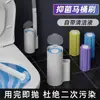 Escova de vaso sanitário descartável para uso doméstico, sem cantos mortos, montada na parede e com cabeças substituíveis - uma ferramenta de limpeza para banheiros
