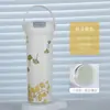 Taza Térmica de Alta Calidad 316 con Asa, Botella de Agua Portátil para Viaje, Taza de Agua Grande para Pareja, Taza con Dos Popotes, Personalizable