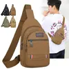 Riñonera de lona transfronteriza nueva para hombre, bolsa de pecho para hombre, mochila de moda para hombre, bolso de hombro, bolsa cruzada deportiva multifuncional
