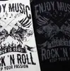 Nueva camiseta de manga larga para hombre estilo americano retro ligero hip-hop rock de Magic Bear, camiseta de rayas, básica redonda genial y elegante