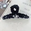 Corea del Sur Dulce Estilo Chanel Pedrería Tela Fina Brillante Pinza de Tiburón de Alto Grado Para Todo Combinar Parte Trasera de la Cabeza Pasador Tocado Accesorios para el Cabello