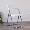 Silla plegable sencilla con respaldo para el hogar, silla de oficina, silla de conferencia, silla de entrenamiento, silla de plástico para exteriores, taburete alto para adultos