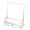 Venta Directa de Fábrica Revistero Transparente de 3 Compartimentos en Forma de L Estante de Almacenamiento de Tarjetas de Presentación para Escritorio de Oficina Exhibidor de Folletos Acrílico