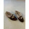 Zapatos de Mujer de Suela Plana Cálidos de Nicho con Forro de Felpa 2026 Otoño e Invierno Nuevos Retro Lazos Slip-On Perezosos Zapatos de Piel Sintética