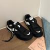 Sapatos Casuais Esportivos Respiráveis de Malha Populares Estilo Coreano para Mulheres Outono 2025 Novos Sapatos de Treinamento Moral com Cadarço de Solado Plano de Nicho