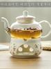 Tetera de vidrio resistente al calor con forma de flor, taza de té de vidrio transparente con forma de flor, té de la tarde, tetera de fruta con forma de flor, traje calefactor con forma de vela
