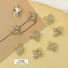 Decoración para Manicura de Trébol de Cuatro Hojas Hueco con Diamantes Nuevo Retro Colorido Transfronterizo Joyería de Aleación Estilo Palacio Retro de Lujo Ligero