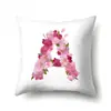 Funda de Almohada de Poliéster Decorativa para Hogar y Coche Funda de Almohada Impresa 26 Letras Inglesas Funda de Cojín QTB26