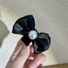 Pinza para el pelo con lazo de terciopelo negro estilo Wang Xinling, flequillo lateral pequeño, pasador para el pelo femenino de verano, pasador de cabeza de princesa, accesorio para la cabeza
