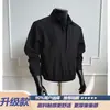 Chamarra tipo camisa de marca casual y moderna, estilo "old money" de otoño, imitación de dos piezas, camisa con cuello tipo polo, capa interior de lino de manga larga holgada para hombre