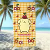 Toalla de Playa con Estampado de Perro Pudín de Sanrio, Absorbente de Agua, Secado Rápido, Fibra Ultrafina, Toalla de Baño para Vacaciones, Directo de Fábrica