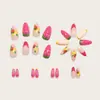 Rosa Doce Frutas Frescas Unhas Usáveis Cereja Limão Arte de Unhas Unhas Postiças 3D Venda Quente Adesivos de Unha