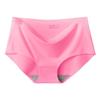 Fornecimento direto da fábrica de roupa íntima feminina de seda gelada sem rastros, roupa íntima feminina de cor sólida, calcinhas de cintura média 810