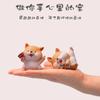 Figura Pequeña de Shiba Inu Atrae Fortuna Decoración de Coche Manualidad de Escritorio Perro de Dibujos Animados Regalo Creativo Resina Natural