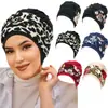 Novo Chapéu Turbante Estilo Streetwear da Amazon Faixa de Cabeça Estampada Chapéu Pulôver Torcido Chapéu de Cabeça com Flor para Mulheres em Estoque