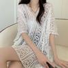 Novo Top de Tricô Vazado com Cadarço Desejo Puro de Verão Feminino Blusa Vazada Ninho Solta de Comprimento Médio