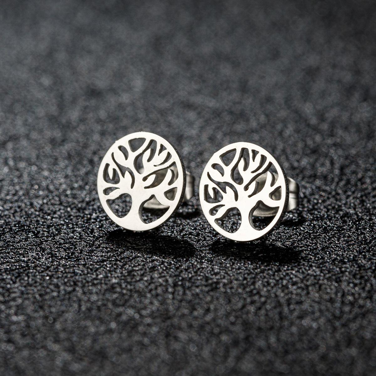 1Pair Tree of Life Stainless S