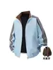 Chaqueta popular reversible con cuello alto y tres rayas, abrigo reversible unisex, nueva chaqueta de béisbol casual versátil para hombre