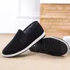 Zapatos de tela sin cordones para hombre, zapatos planos de suela lisa negros, zapatos de trabajo, zapatos de papá, zapatos de hotel, zapatos de protección laboral, zapatos de tela negros para el trabajo