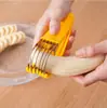 Gadgets de Cocina Hoja de Acero Inoxidable Cortador de Plátanos Rebanador de Plátanos Pepino Jamón Se Puede Usar