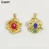 Wt-P2049 Nuevos Pendientes Colgantes de Latón Incrustados con Piedras Preciosas y Perlas de Agua Dulce Collares Accesorios para Joyería DIY