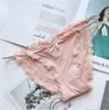 Europa e Estados Unidos roupa íntima de seda gelada sem costura quente virilha de algodão feminina ultrafina respirável renda sexy fina com calcinhas de cintura baixa
