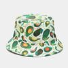 2026 Creativo Nuevo Patrón de Frutas Sombrero de Pescador Estilo Europeo y Americano Unisex para Exteriores Casual Protección Solar Sombrero para el Sol Sombrero de Cubo Reversible