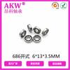 Rodamiento de bolas en miniatura AKW Angke tipo abierto sin cubierta 6*13 * 3.5MM rodamiento para modelo de avión