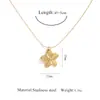 Collar con Colgante de Flor de Acero Inoxidable Estilo Francés con un Toque de Lujo de Nicho, Cadena para Suéter con Baño de Oro de 18 Quilates, Collar Irregular