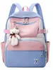 Mochila Escolar para Aluno do Ensino Fundamental e Médio Pingente Fofo Decorativo Bolsa para Computador Mochila Doce Fresca Mochila Versátil de Grande Capacidade