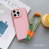 Nuevo Cordón Tejido a Mano Combinación de Colores Cordón para Teléfono Móvil Bolsa Cuerda Corta Funda de Teléfono Móvil Tarjeta Estilo Creativo Simple de Moda