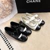 Princesa Nini~Novo Estilo Chanel-Inspirado Color-Blocked Bico Redondo Laço Sapatilhas Planas Bailarina para Mulheres Sapatos Mary Jane