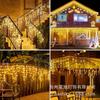 Tira de Hielo LED Transfronteriza Cascada Cielo Estrellado Luces Cadena de Luces Impermeable para Exteriores Resistente al Sol Luces de Agua Corriente Luces Decorativas